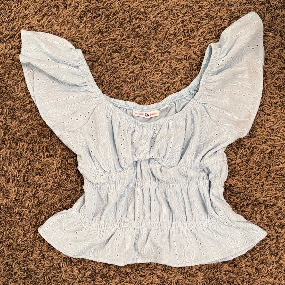Sugar & Jade Light Blue babydoll top